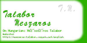 talabor meszaros business card